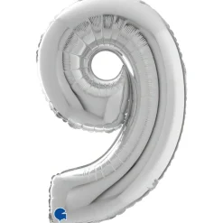 NUMEROFOLIO 9 HOPEANVÄRINEN 66 CM