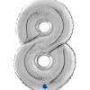 NUMEROFOLIO 8 HOPEANVÄRINEN 66 CM