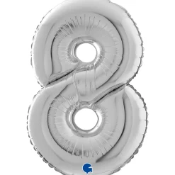 NUMEROFOLIO 8 HOPEANVÄRINEN 66 CM