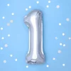NUMEROFOLIO 1 HOPEANVÄRINEN ILMATÄYTTEINEN 35 CM