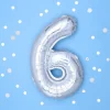NUMEROFOLIO 6 HOPEANVÄRINEN ILMATÄYTTEINEN 35 CM