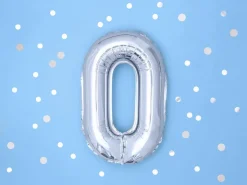 NUMEROFOLIO 0 HOPEANVÄRINEN ILMATÄYTTEINEN 35 CM