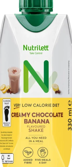 NUTRILETT CREAMY CHOCOLATE BANANA VLCD RUOKAVALIONKORVIKE 330 ML