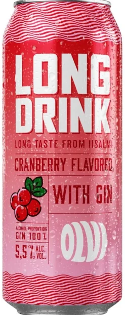 OLVI LONG DRINK 5,5% CRANBERRY TLK 500 ML