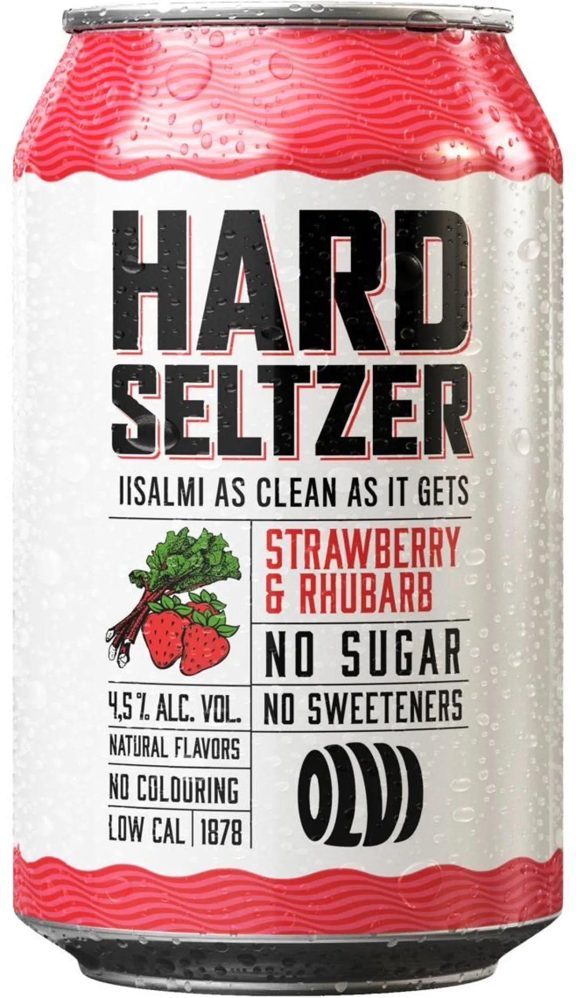 OLVI HARD SELTZER 4,5% MANSIKKA-RAPARPERI TLK 330 ML