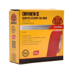 ORANKI HIILIKUITUKUVIOITU VINYYLITEIPPI 50 MM X 5 M PUNAINEN