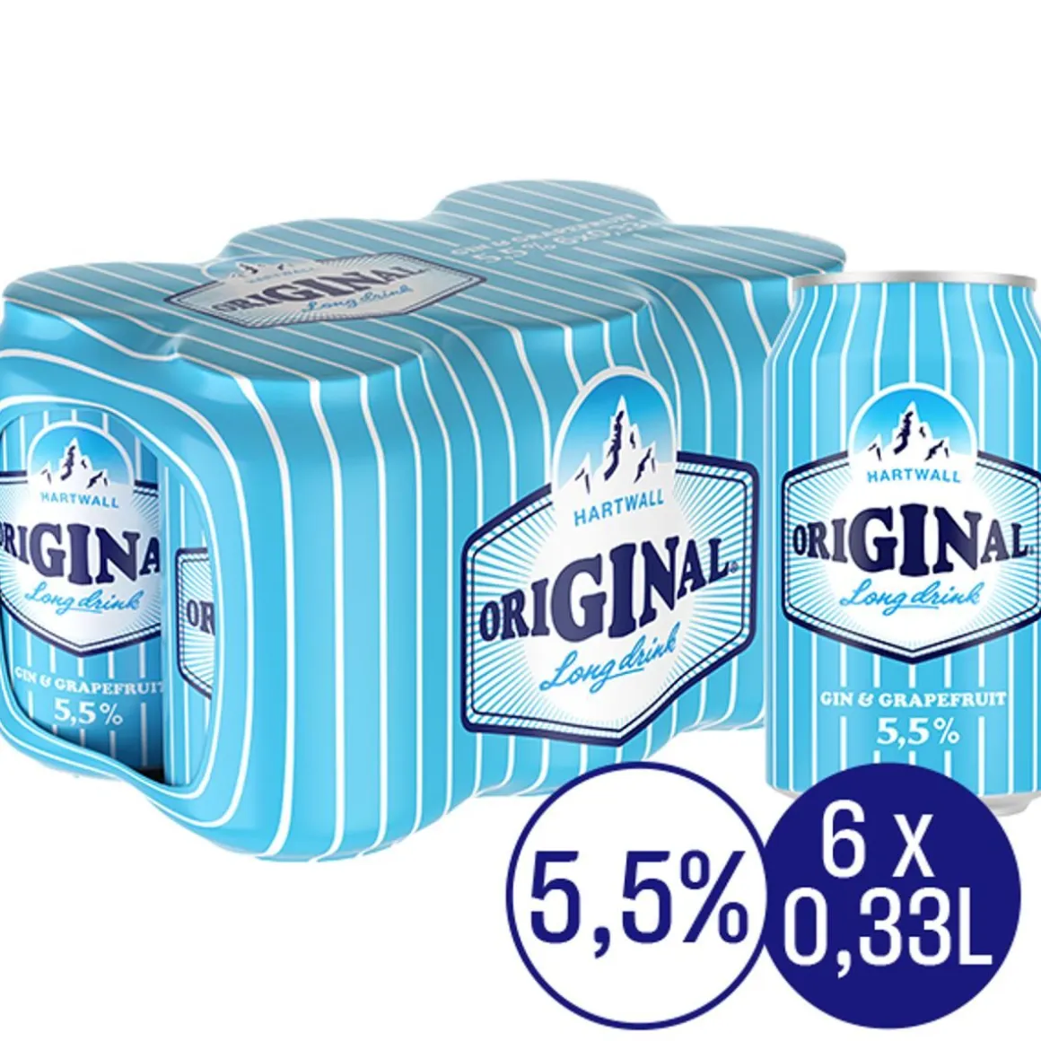 ORIGINAL LONG DRINK 5,5% GRAPEFRUIT 0,33 TLK 6-PACK 1,98 L