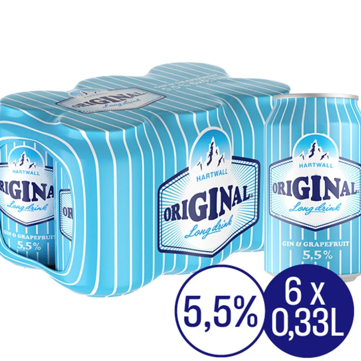 ORIGINAL LONG DRINK 5,5% GRAPEFRUIT 0,33 TLK 6-PACK 1,98 L
