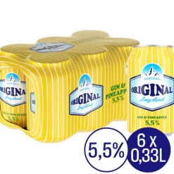 ORIGINAL LONG DRINK 5,5% PINEAPPLE 0,33 TLK 6-PACK 1,98 L