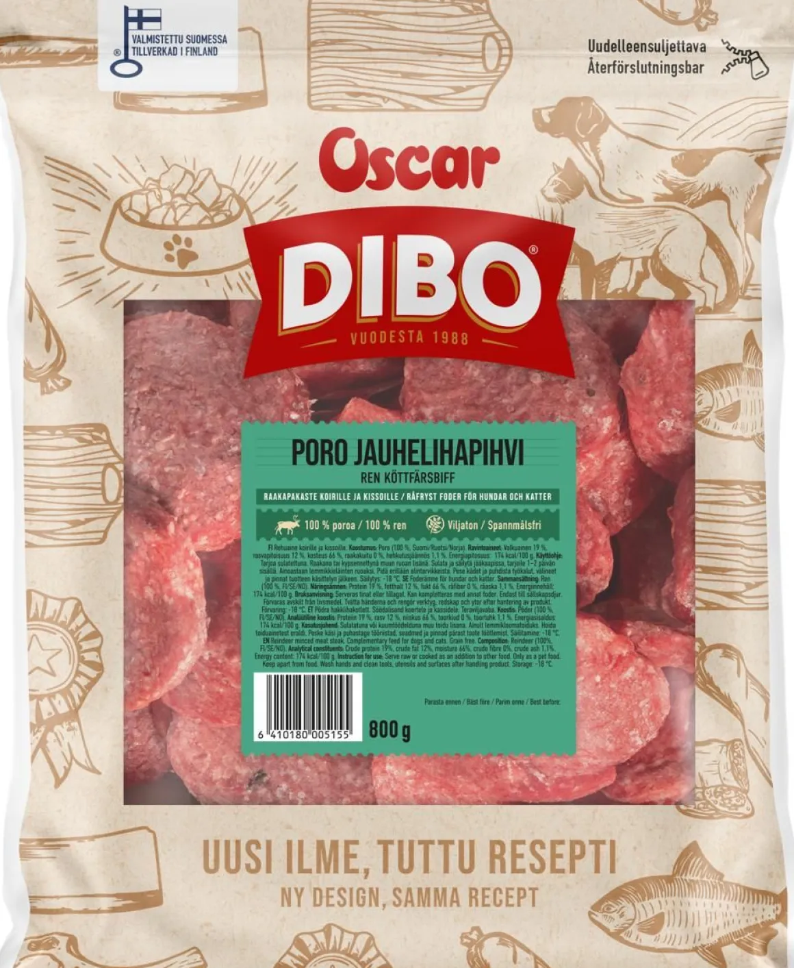 OSCAR DIBO PORO JAUHELIHAPIHVI PAKASTE 800 G