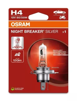 OSRAM NIGHT BREAKER SILVER POLTTIMO 1 KPL 12V H4