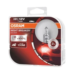 OSRAM NIGHT BREAKER SILVER POLTTIMO 2 KPL H1 12V 55W