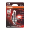 OSRAM NIGHT BREAKER SILVER POLTTIMO 1 KPL H4 12V 60/55W