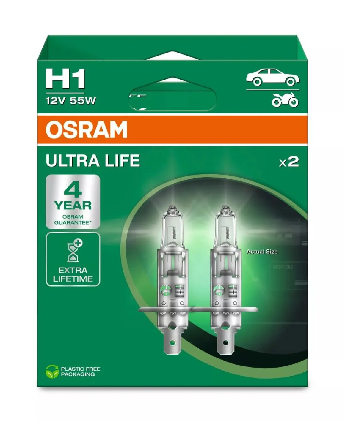 OSRAM ULTRA LIFE POLTTIMO 2 KPL 12V H1