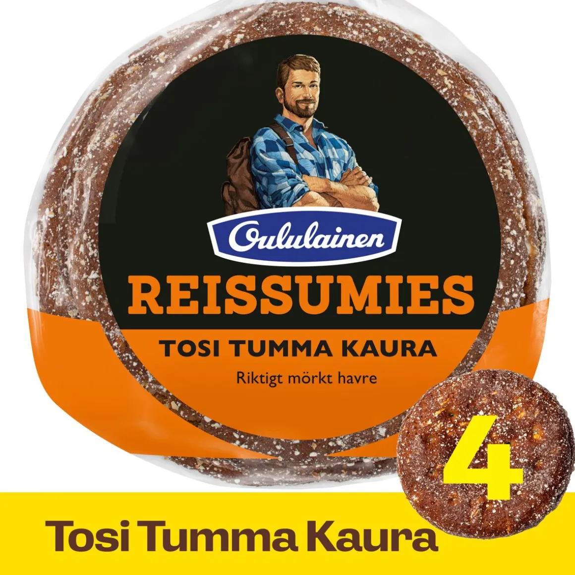 OULULAINEN REISSUMIES TOSI TUMMA KAURA 4KPL 230 G