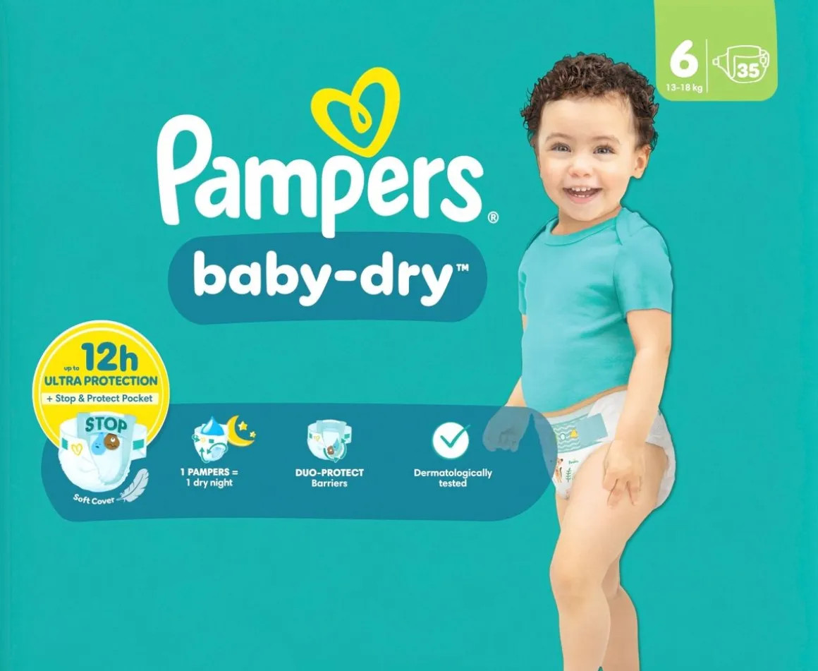 PAMPERS BABY-DRY S6 13-18KG SÄÄSTÖPAKKAUS 35KPL 35 KPL