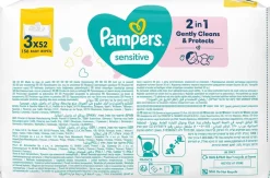 PAMPERS SENSITIVE WIPES 3-PACK 156KPL 156 KPL