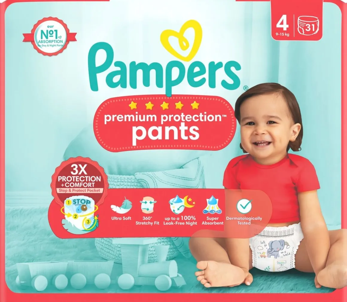 PAMPERS PREMIUM PROTECTION PANTS S4 9-15KG SÄÄSTÖPAKKAUS 31KPL 31 KP