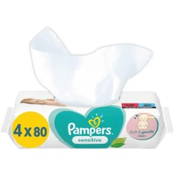 PAMPERS SENSITIVE PUHDISTUSPYYHE 4-PACK/320 320 KPL