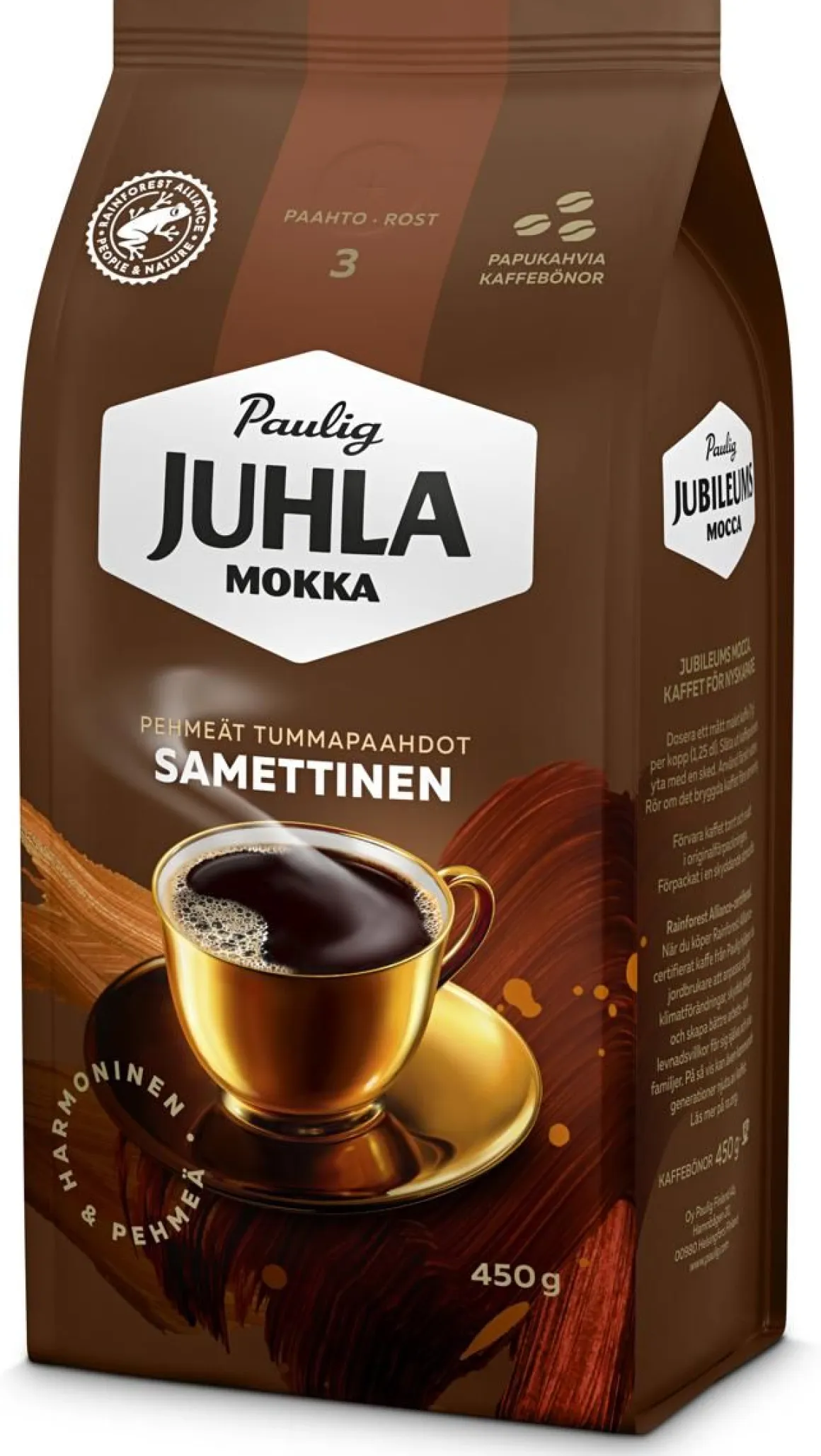 PAULIG JUHLA MOKKA SAMETTINEN KAHVIPAPU 450 G
