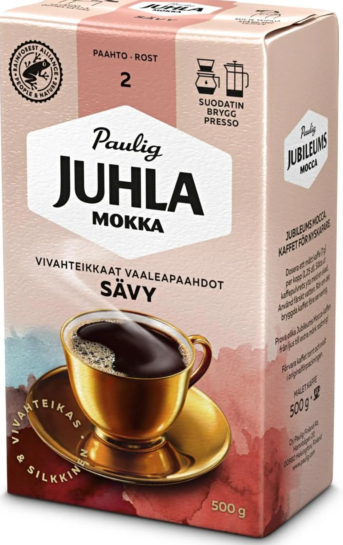 PAULIG JUHLA MOKKA SÄVY SUODATINJAUHATUS 500 G