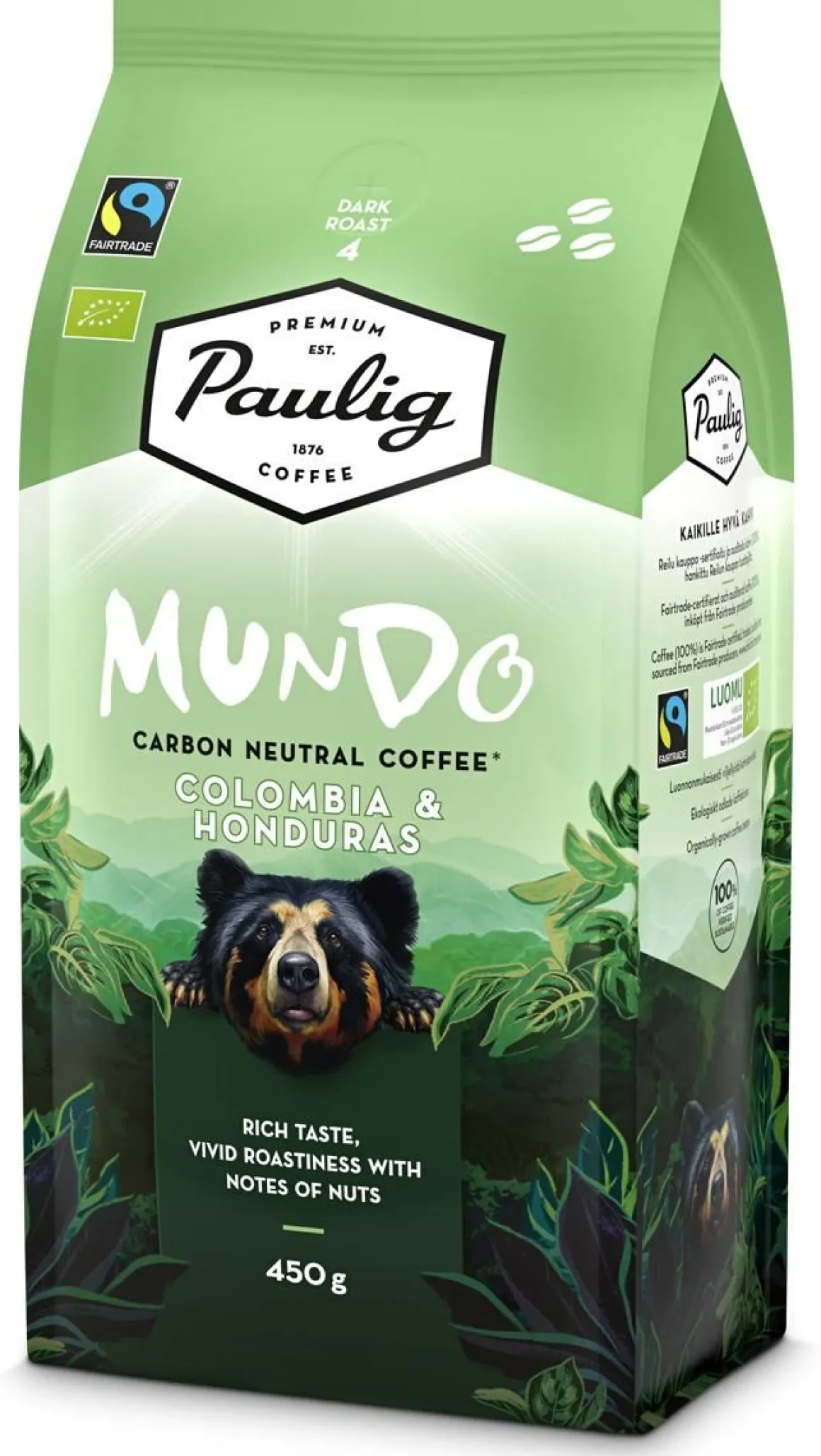 PAULIG MUNDO KOLUMBIA PAPU LUOMU 450 G