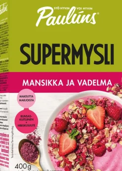 PAULÚNS SUPERMYSLI MANSIKKA JA VADELMA 400 G