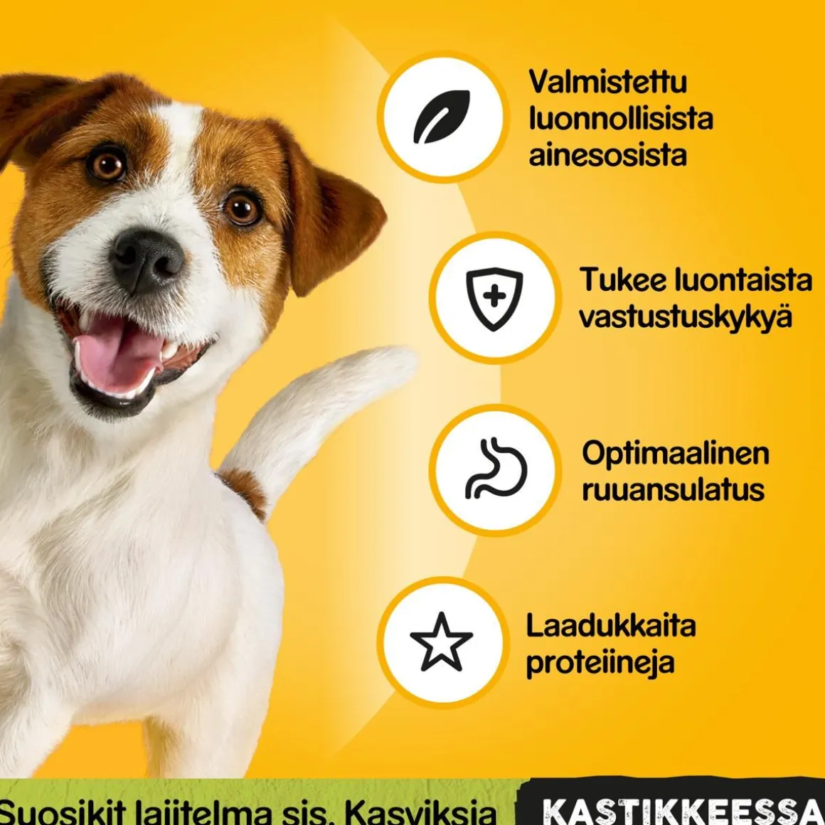 PEDIGREE ADULT KASTIKELAJ. 4X100G KANA-KASVIS/HÄRKÄ-MAKSA 400 G