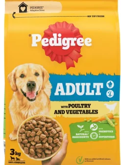 PEDIGREE ADULT SIIPIKARJAA JA KASVIKSIA 3 KG