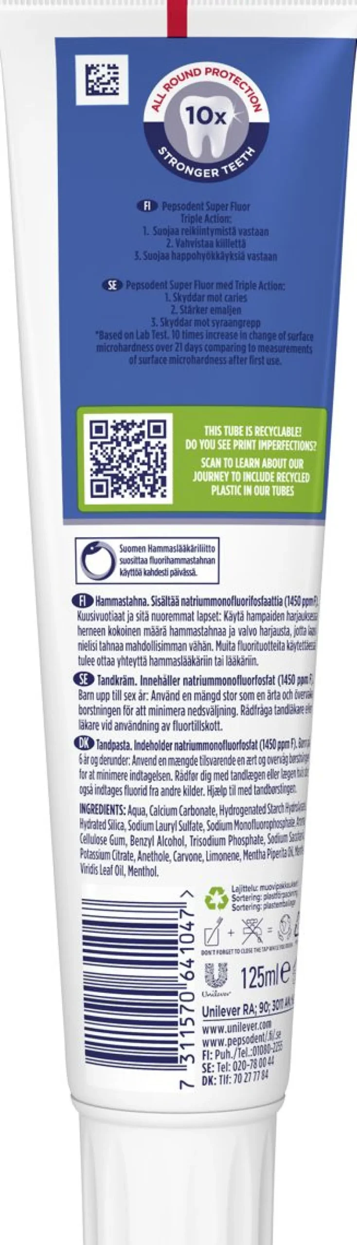 PEPSODENT SUPER FLUOR PYSTYTUUBI 125 ML