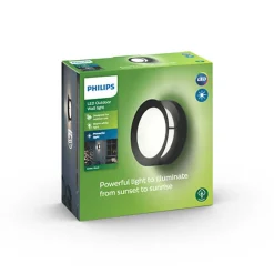 PHILIPS ACTEA ULKOSEINÄVALAISIN MUSTA 12W 176V IP44 2700K