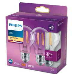PHILIPS LED-LAMPPU 40W A60 E27 KIRKAS 2KPL 470L 2700K