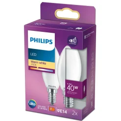 PHILIPS LED-LAMPPU 40W B35 E14 HUURRE 2KPL 470L 2700K