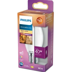PHILIPS LED-LAMPPU 40W B35 E14 HUURRE 470L 2200-2700K