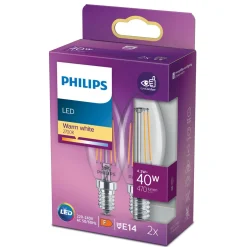 PHILIPS LED-LAMPPU 40W B35 E14 KIRKAS 470L 2700K