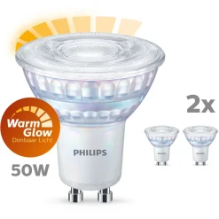 PHILIPS LED SPOTTILAMPPU 50W GU10 HIMMENNETTÄVÄ 2KPL 345L 2200-