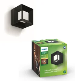 PHILIPS PARTERRE ULKOSEINÄVALAISIN MUSTA 8W 230V IP44 ALUMIINI