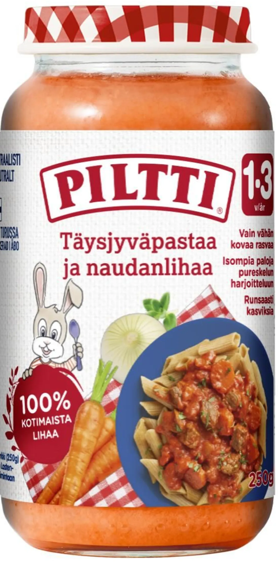 PILTTI TÄYSJYVÄPASTAA JA NAUDANLIHAA ILLAN TULLEN 15KK 250 G