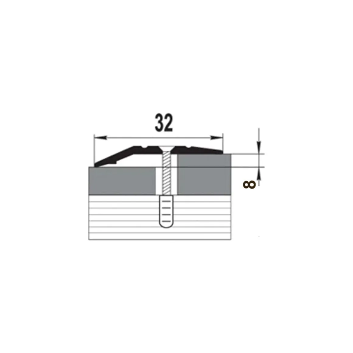 PISLA ERITASOLISTA 32/8 ALUM/PRONS 90CM