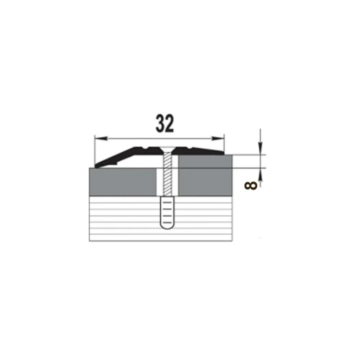 PISLA ERITASOLISTA 32/8 ALUM/PRONS 90CM
