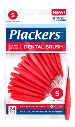 PLACKERS DENTAL BRUSH HAMMASVÄLIHARJA 0,5 MM 24 KPL