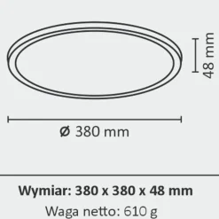 POLUX WOODY KATTOVALAISIN 38CM 24W VAALEA PUU/VALKOINEN