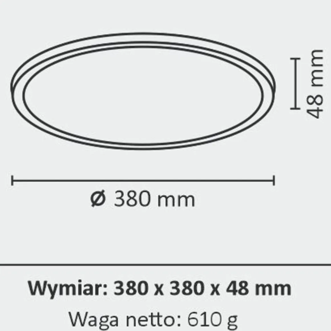 POLUX WOODY KATTOVALAISIN 38CM 24W VAALEA PUU/VALKOINEN