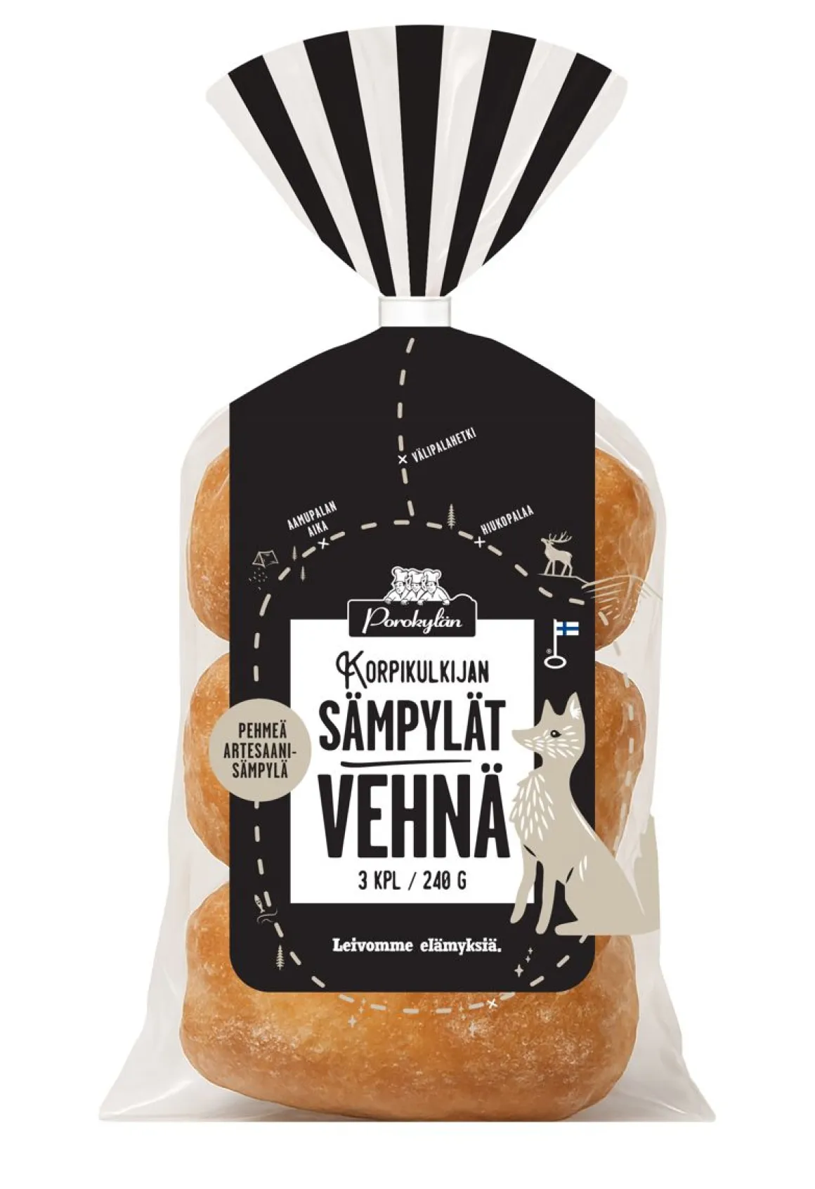 POROKYLÄN KORPIKULKIJAN VEHNÄSÄMPYLÄT 3KPL 240 G