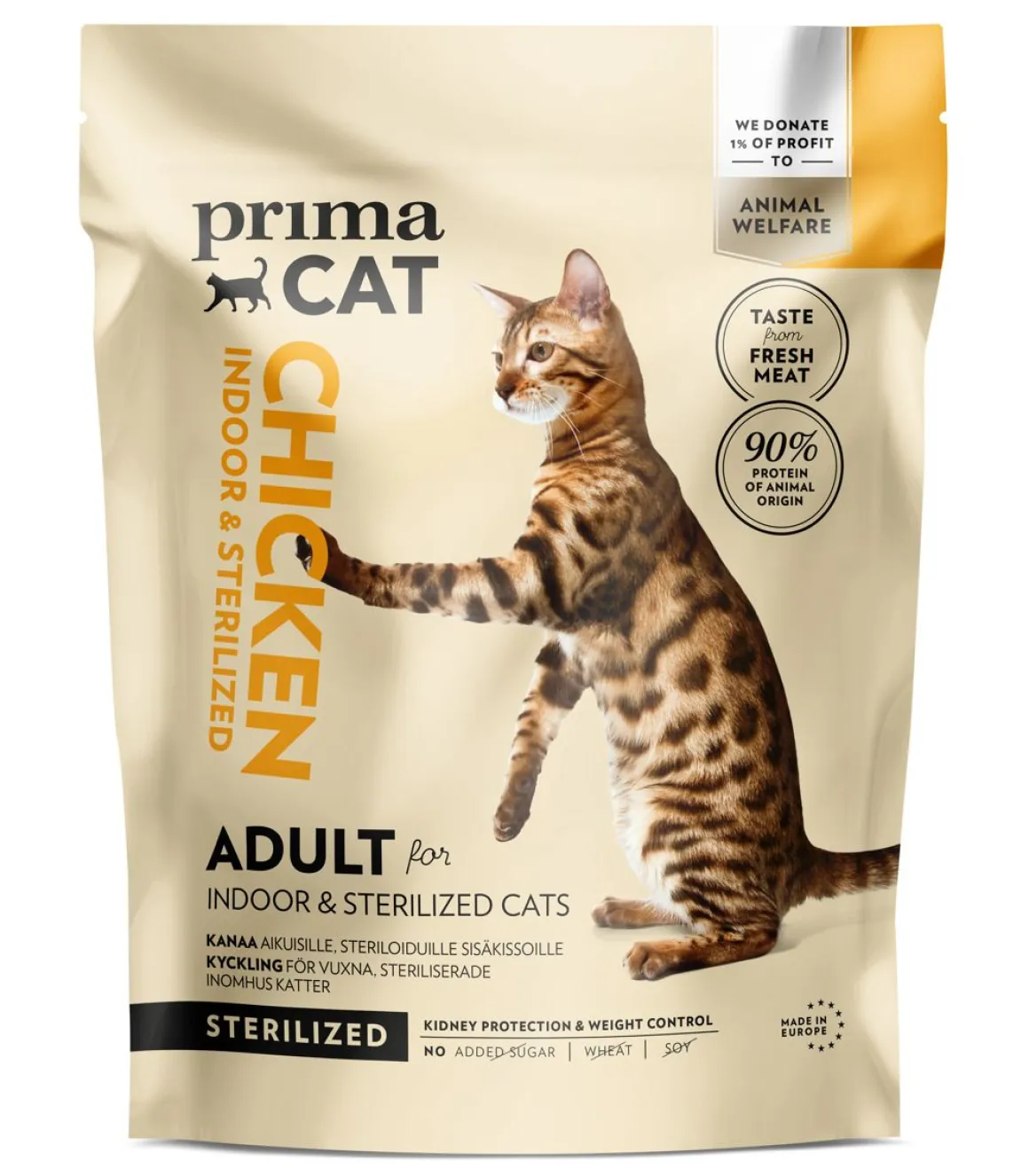 PRIMACAT TÄYSRAVINTO KANA STERILOIDUILLE AIK.KISSOILLE 400 G