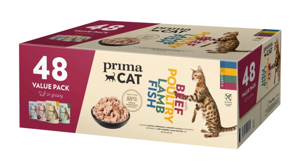 PRIMACAT CLASSIC KASTIKELAJITELMA 48*85G 4,08 KG