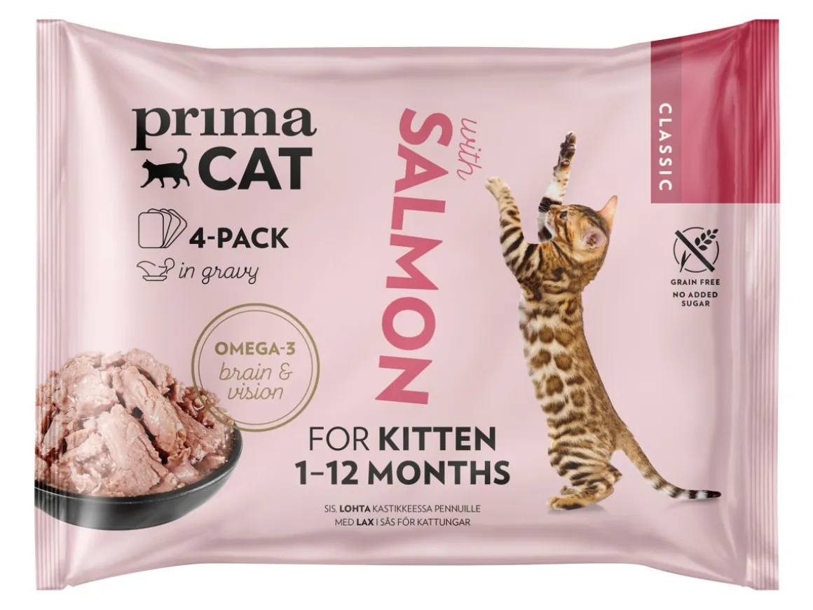 PRIMACAT CLASSIC LOHTA KASTIKKEESSA PENNUT 4*85G 340 G