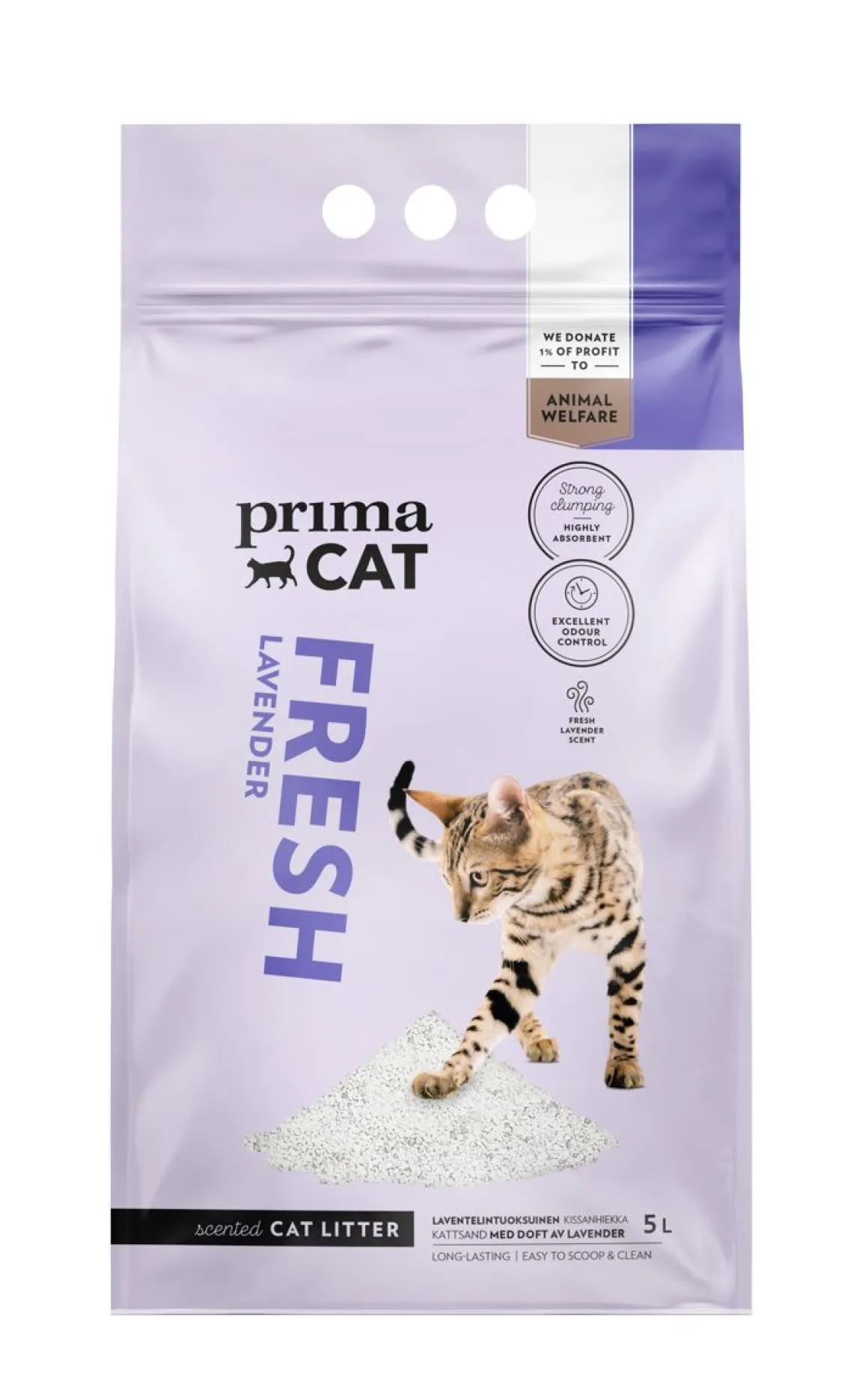 PRIMACAT KISSANHIEKKA FRESH LAVENTELI VALKOINEN 5 L