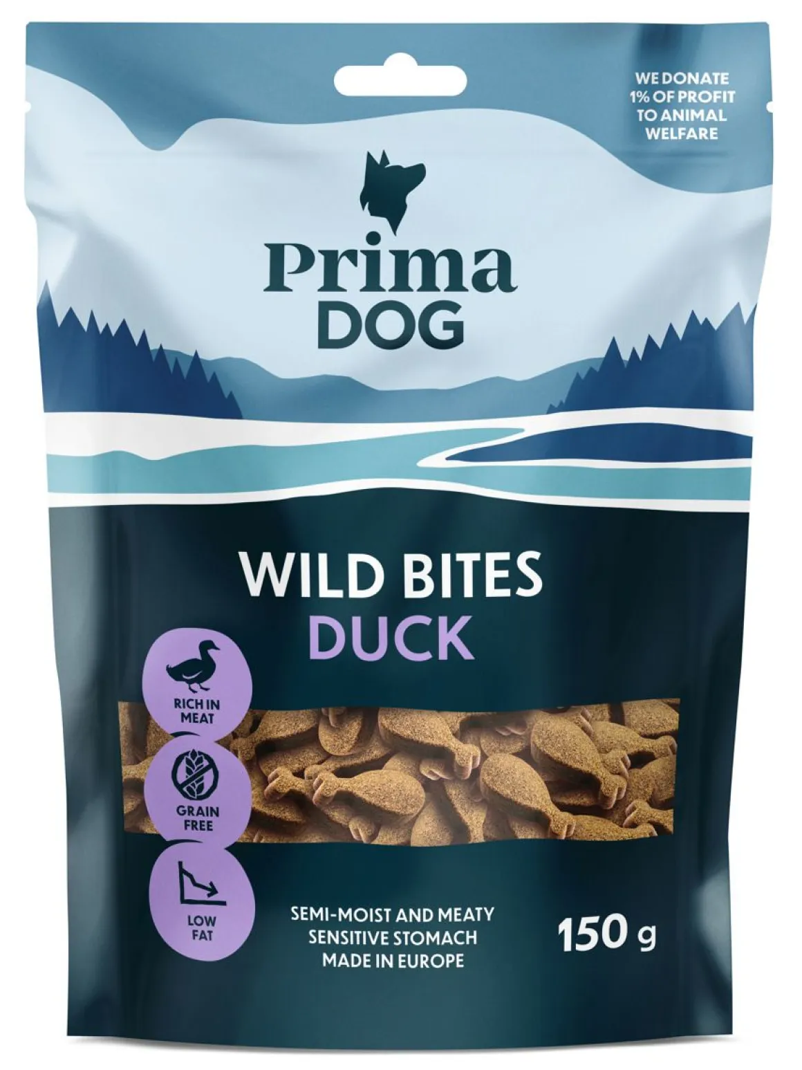 PRIMADOG WILD BITES ANKKA JA AURINGONHATTU PEHMEÄ 100 G
