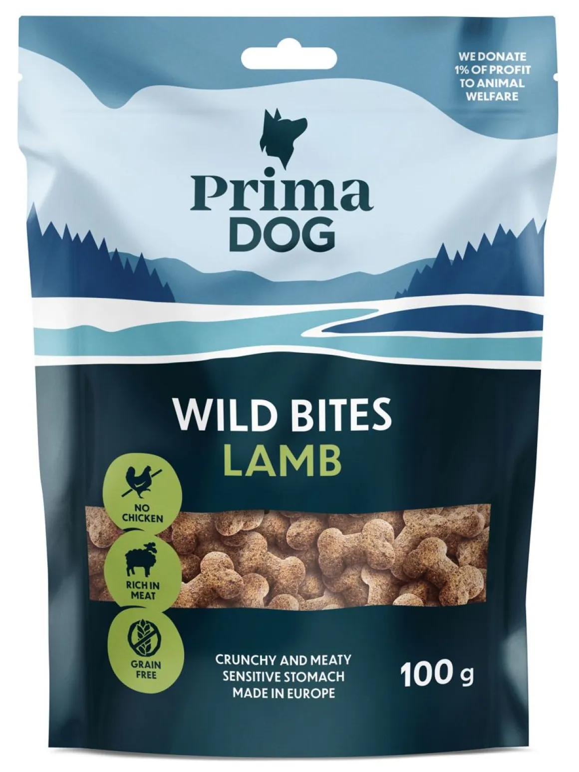 PRIMADOG WILD BITES LAMMAS JA TYRNI RAPEA 100 G
